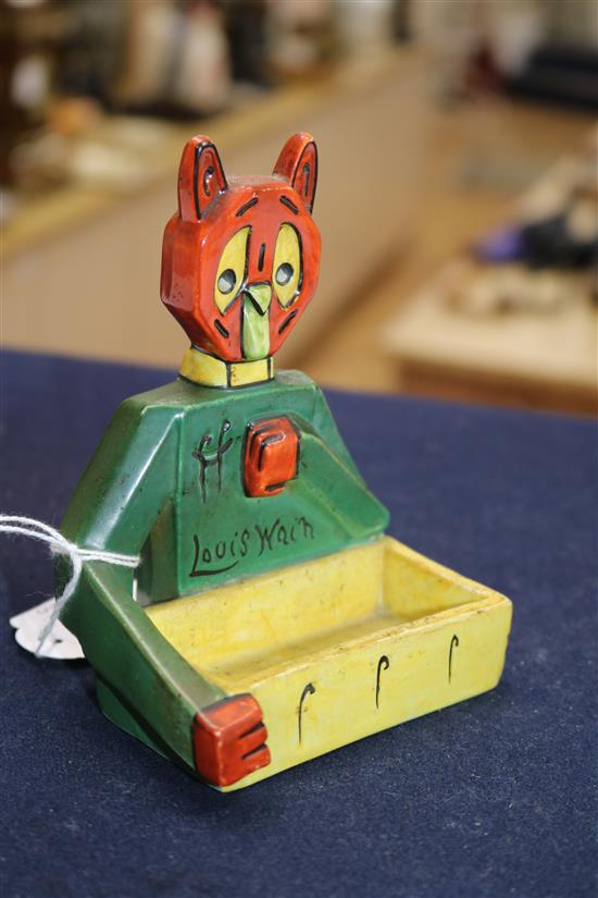 A Louis Wain ashtray height 12.5cm